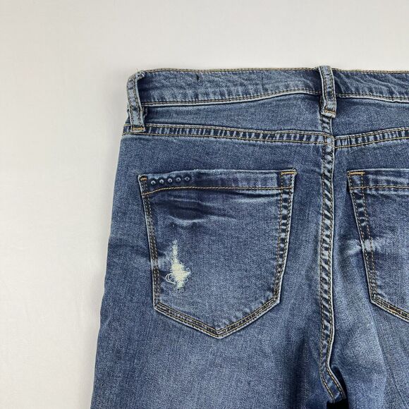 BLANKNYC Raw Hem Skinny Jeans Distressed Destroyed Mid-Rise Ankle The Bond 26 - Picture 12 of 13